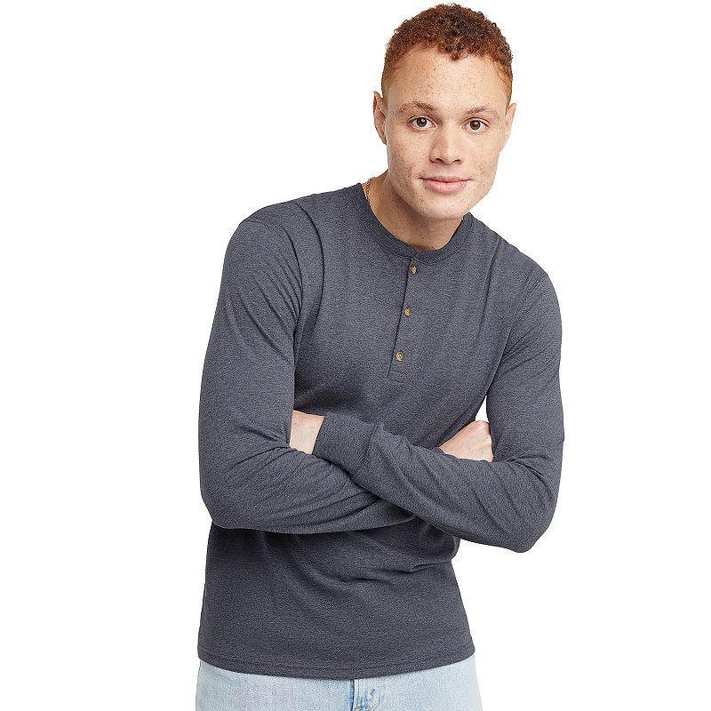 Mens Hanes Originals Tri-Blend Henley Product Image