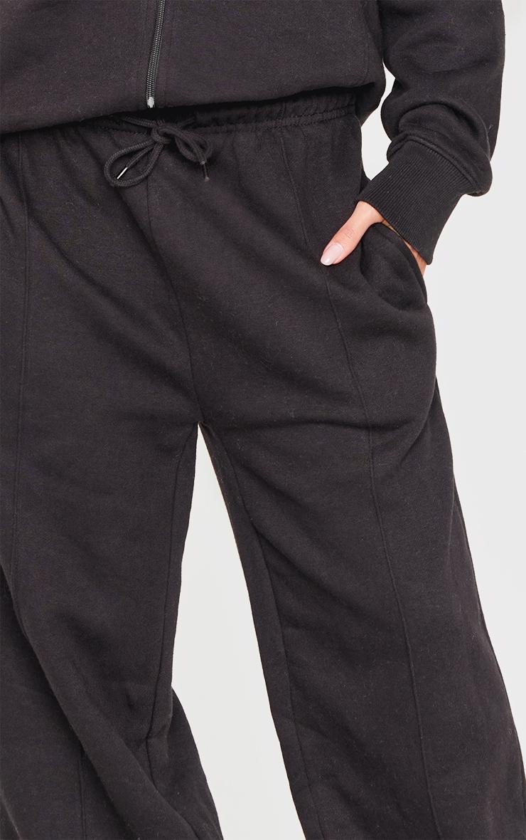 Black Straight Leg Seam Detailed Sweatpants Product Image