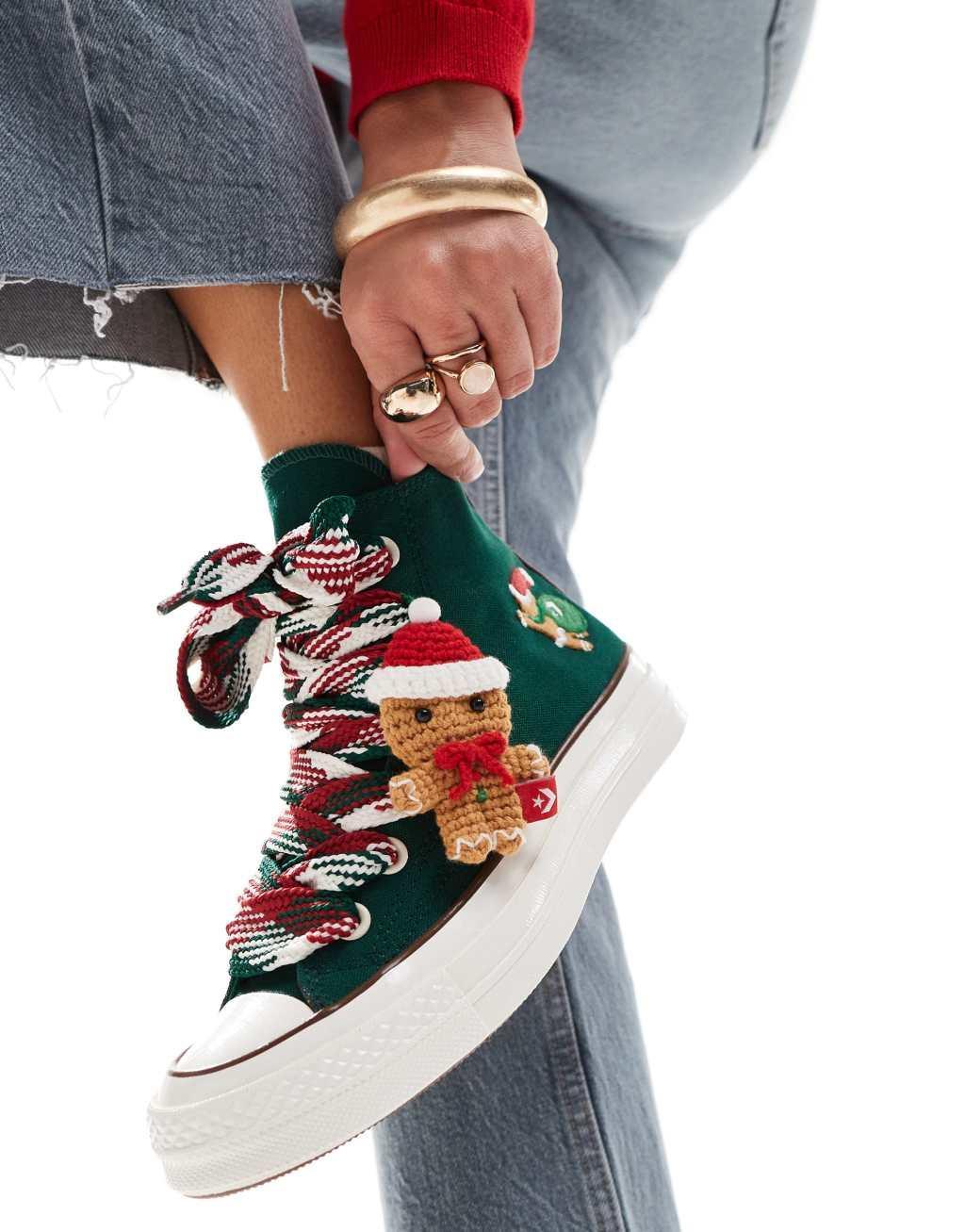 Converse Chuck 70 Christmas sneakers in green and red details  Product Image