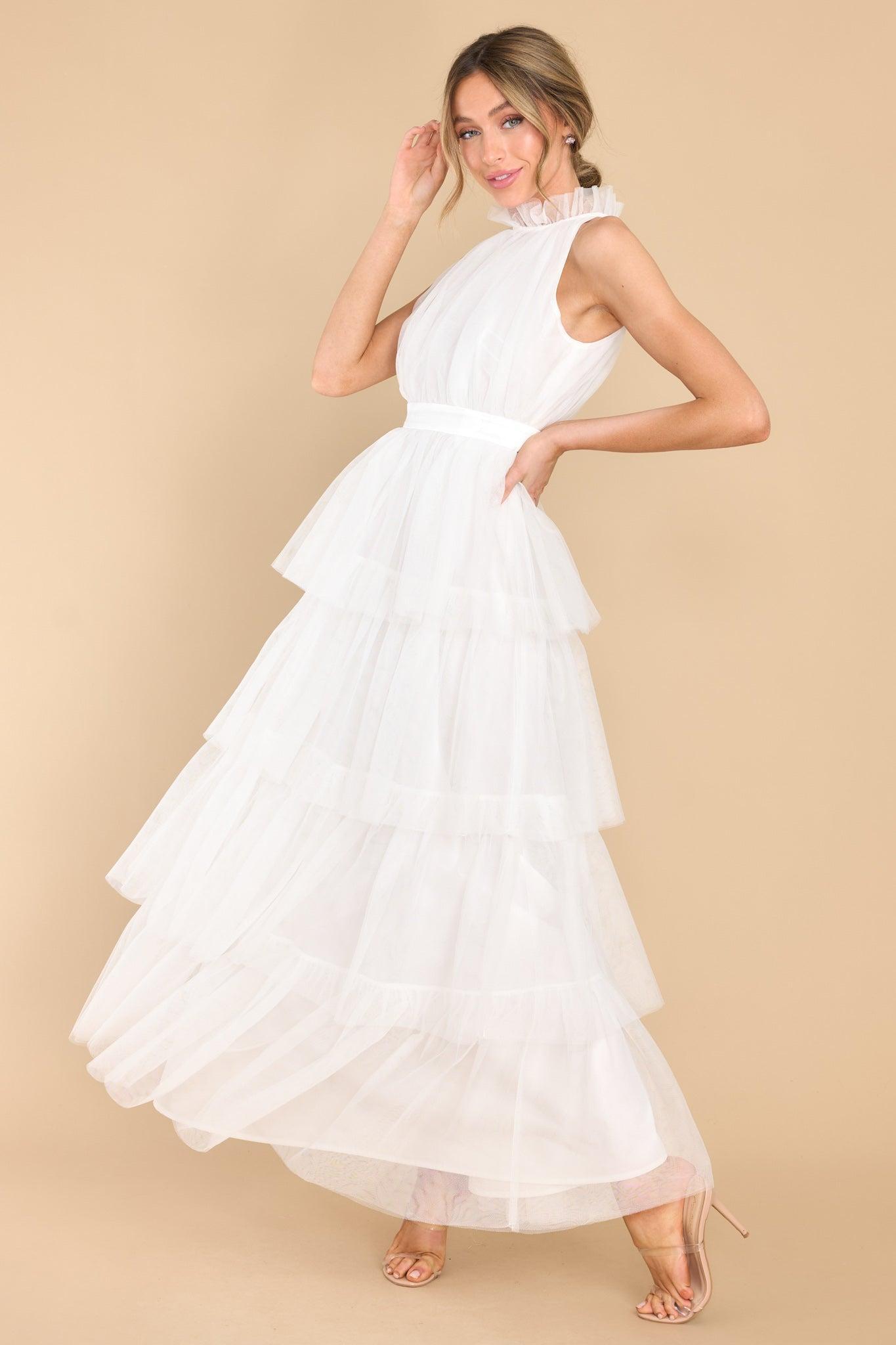 Aura Shock And Awe White Maxi Dress Product Image