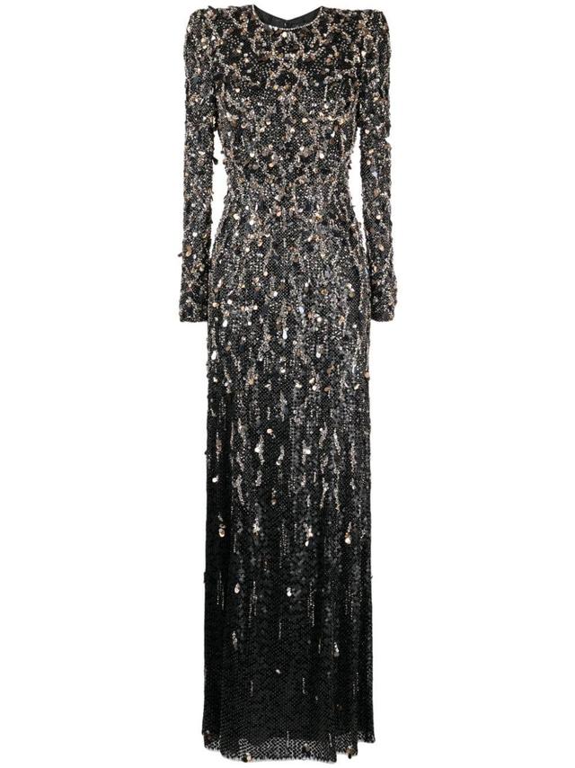 Aurora beaded sequinned A-line dress Product Image