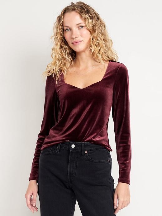 Fitted Velvet Top Product Image