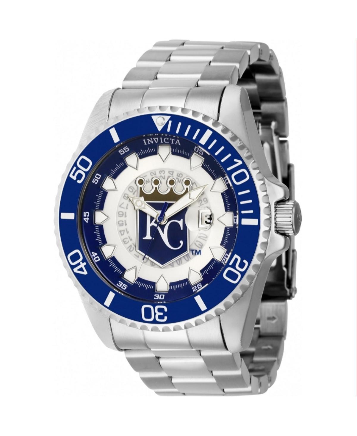 Invicta Mens 43465 Mlb Kansas City Royals Quartz Multifunction Brown, Silver, White, Blue Dial Watch - Blue Product Image