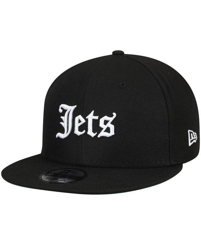 Mens New Era New York Jets Gothic Script 9FIFTY Adjustable Snapback Hat Product Image