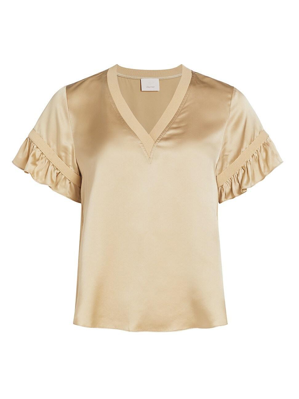 Womens Linnea Silk V-Neck Blouse Product Image