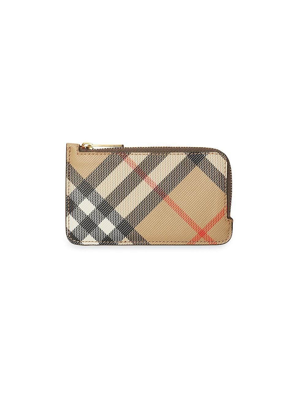 Womens Check Zip Card Case Product Image