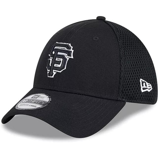 Mens New Era San Francisco Giants Evergreen Black & White Neo 39THIRTY Flex Hat Product Image