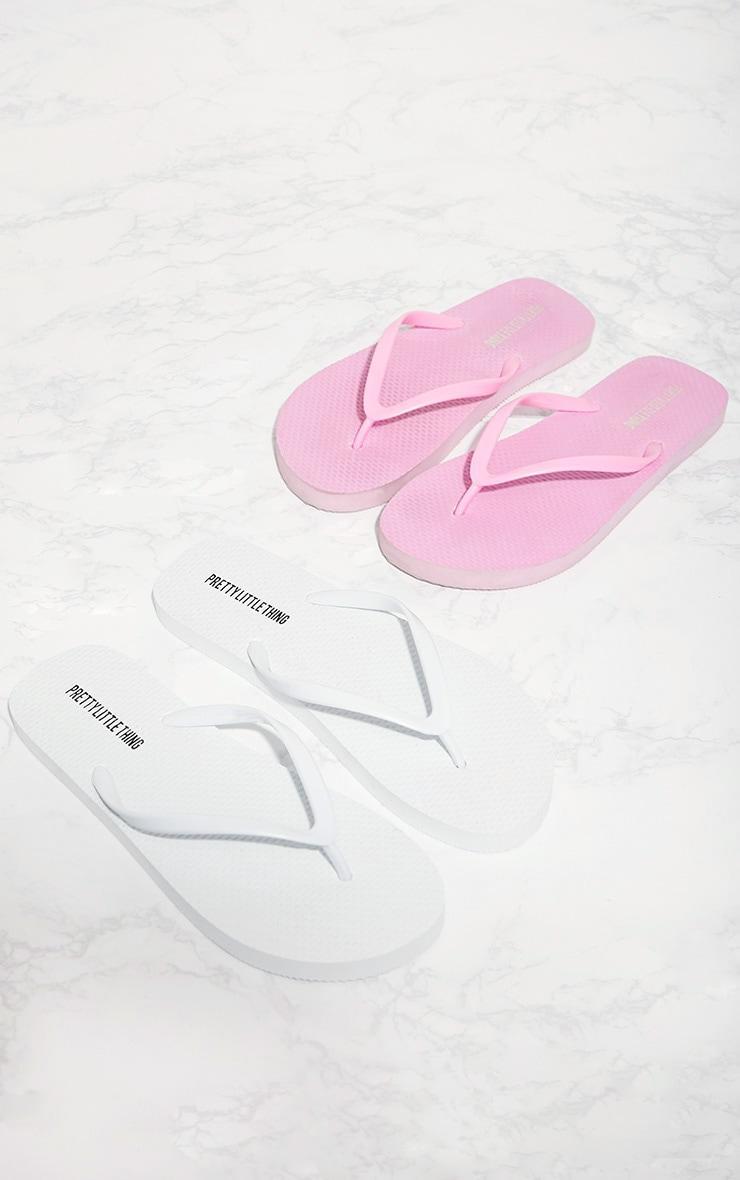 White & Pink Flip Flop 2 Pack Product Image