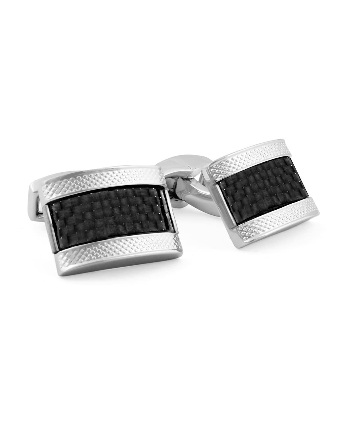 Mens Brass & Carbon Fibre Cuff Links Product Image