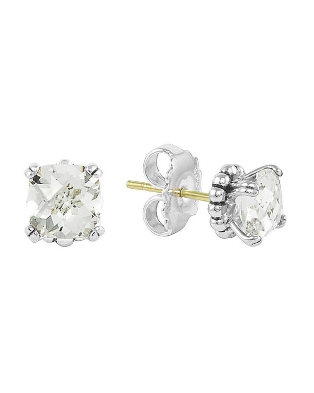 Lagos Sterling Silver Caviar Color Prism White Topaz Stud Earrings Product Image