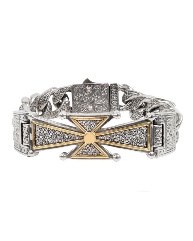 Mens Stavros 18k Gold Cross Bracelet Product Image