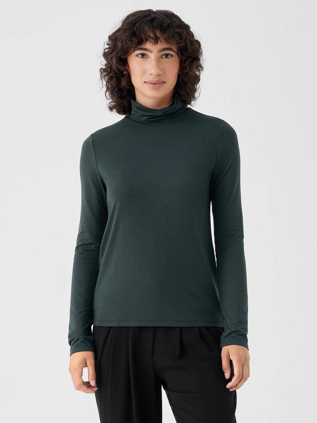 EILEEN FISHER Fine Jersey Scrunch Neck Topfemale Product Image