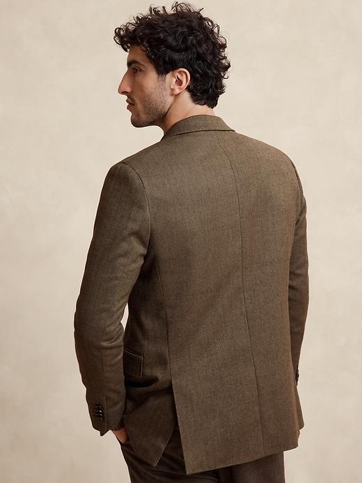 Tailored-Fit Flannel Herringbone Suit Jacket Product Image