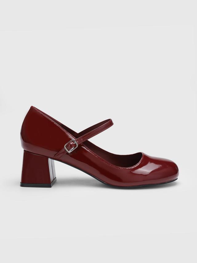 Patent Leather Chunky Heeled Mary Jane Shoes Product Image