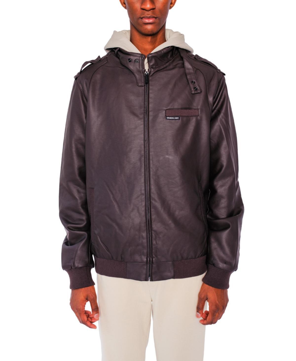 Mens Big & Tall Faux Leather Iconic Racer Jacket Product Image