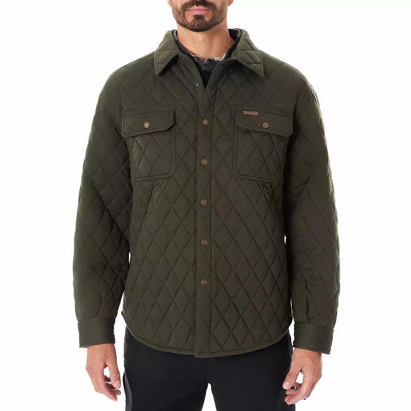 Mens Smiths Workwear Snap Closure Diamond Quilted Shirt Jacket Grey Heather Product Image