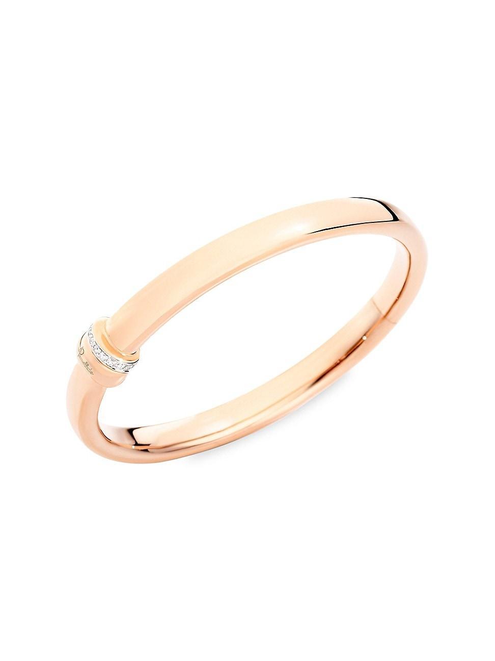 Womens Iconica 18K Rose Gold & Diamond Bangle Bracelet Product Image