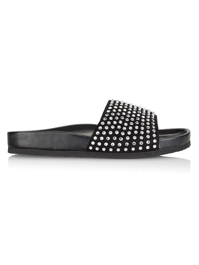 Womens Embellished Leather Slides Product Image