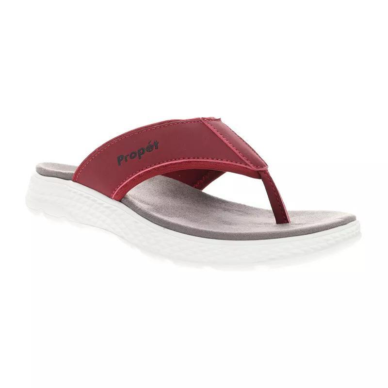 Propet TravelActiv FT Womens Thong Sandals Red Product Image