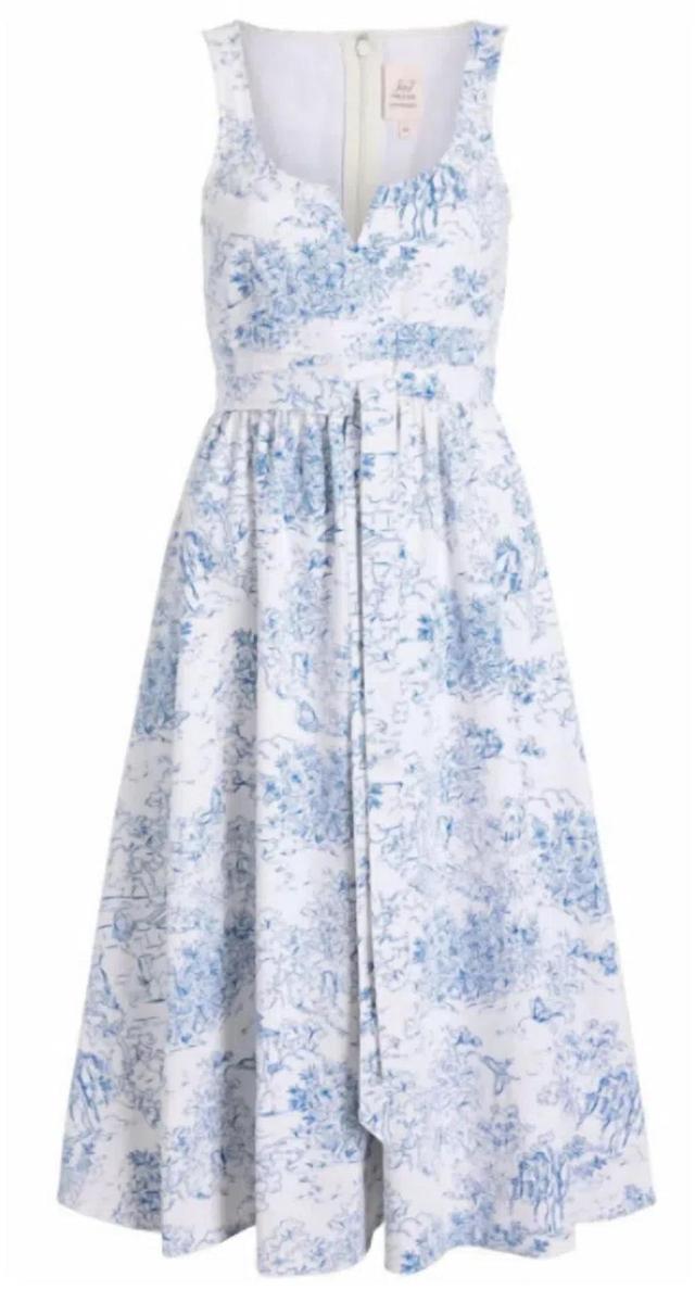 Garden Toile Ebba Dress White/blue Product Image