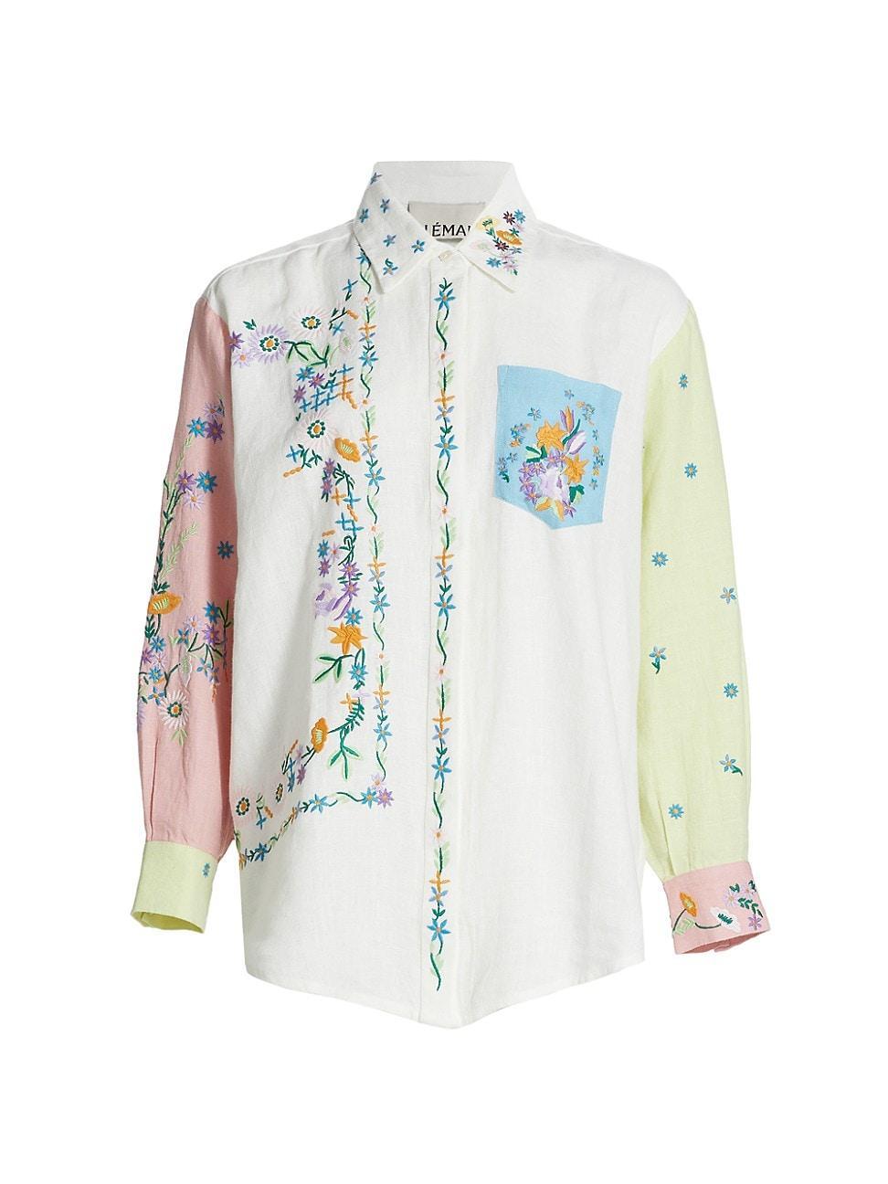 Womens Hotel Paradiso Willa Embroidered Linen Shirt Product Image