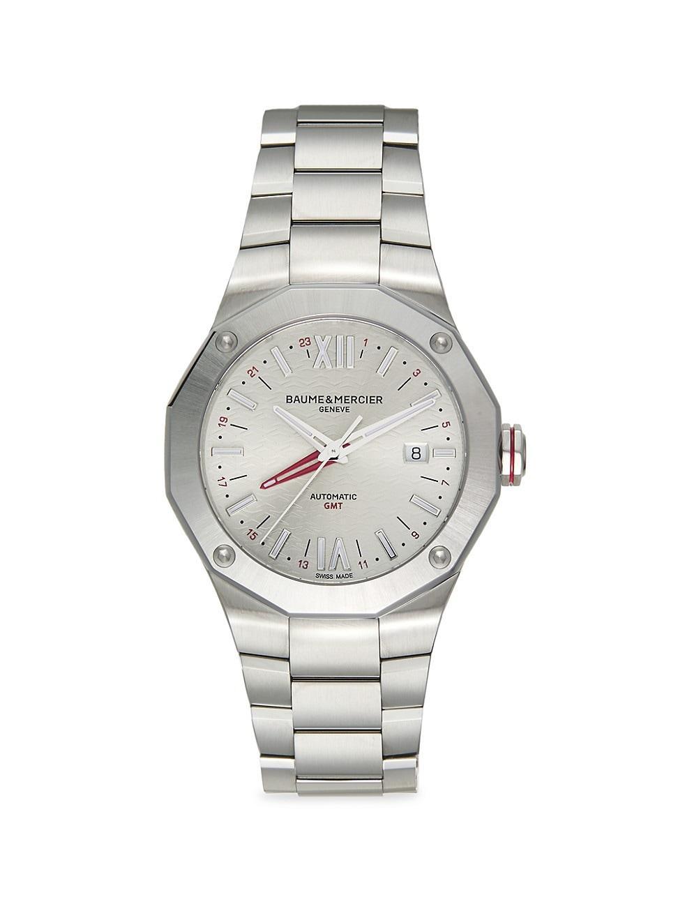 Baume & Mercier Mens Swiss Automatic Riviera Stainless Steel Bracelet Watch 42mm Product Image