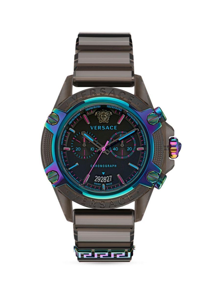 Men's Icon Active 44mm Polycarbonate Chronograph Bracelet Watch In Black Product Image