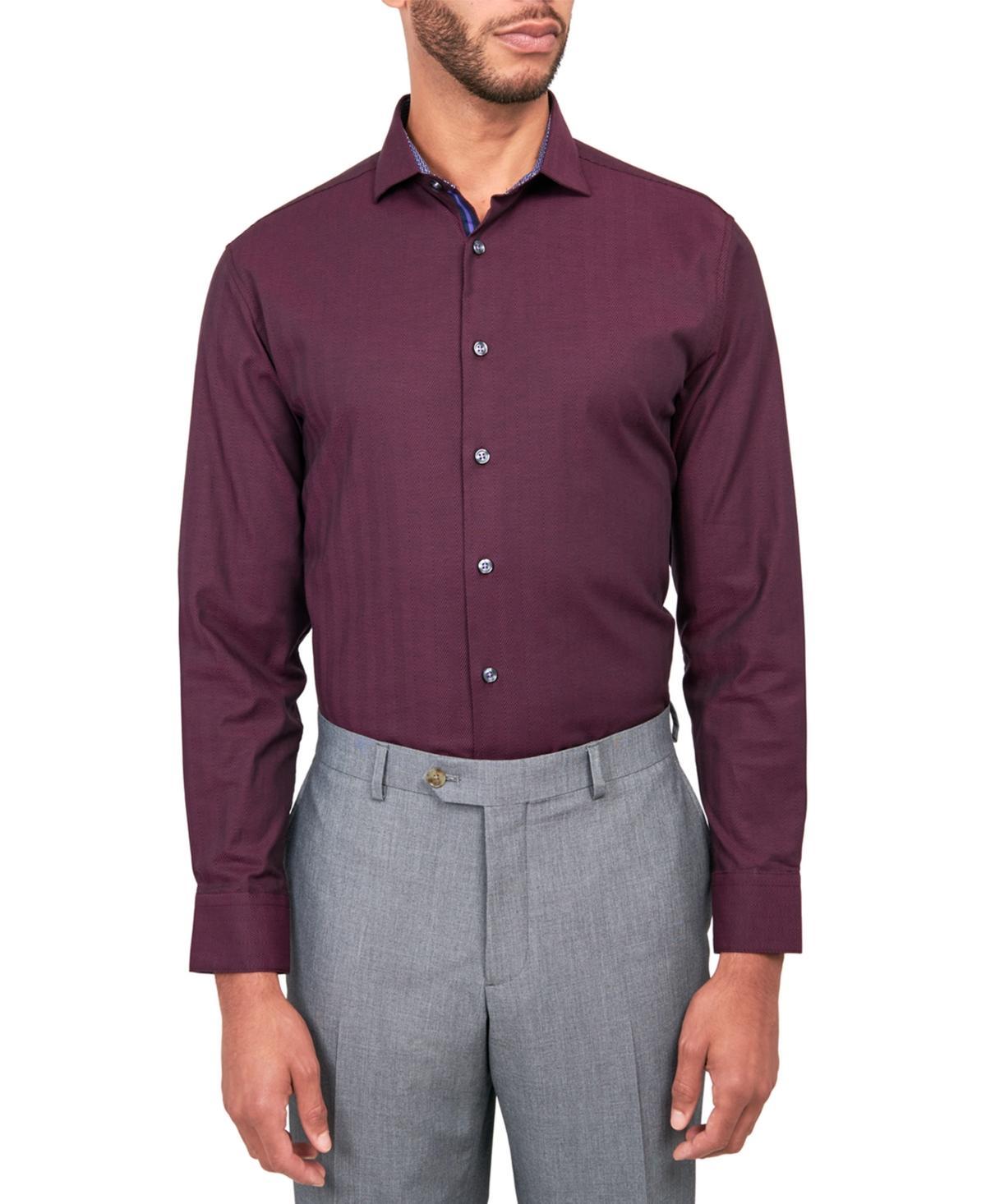 Michelsons of London Mens Solid Herringbone Shirt Product Image