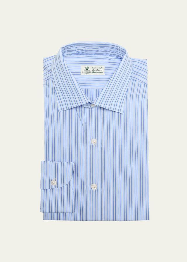 Mens Cotton Multi-Stripe Dress Shirt Product Image