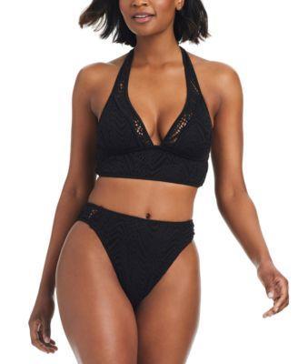 Bar Iii Womens Longline Halter Bra Bikini Top High Waist Bottoms Created For Macys Product Image