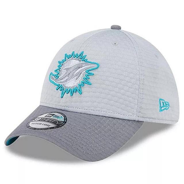 Mens New Era Gray Miami Dolphins 2024 NFL Training Camp 39THIRTY Flex Hat Product Image