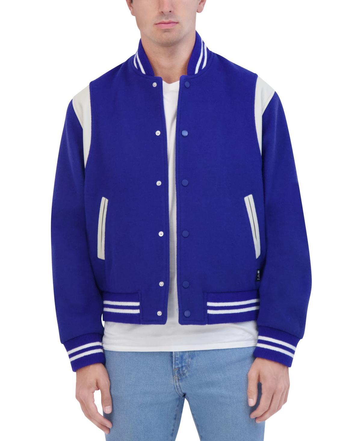 Hudson Mens Varsity Jacket with Faux Leather Trim Product Image