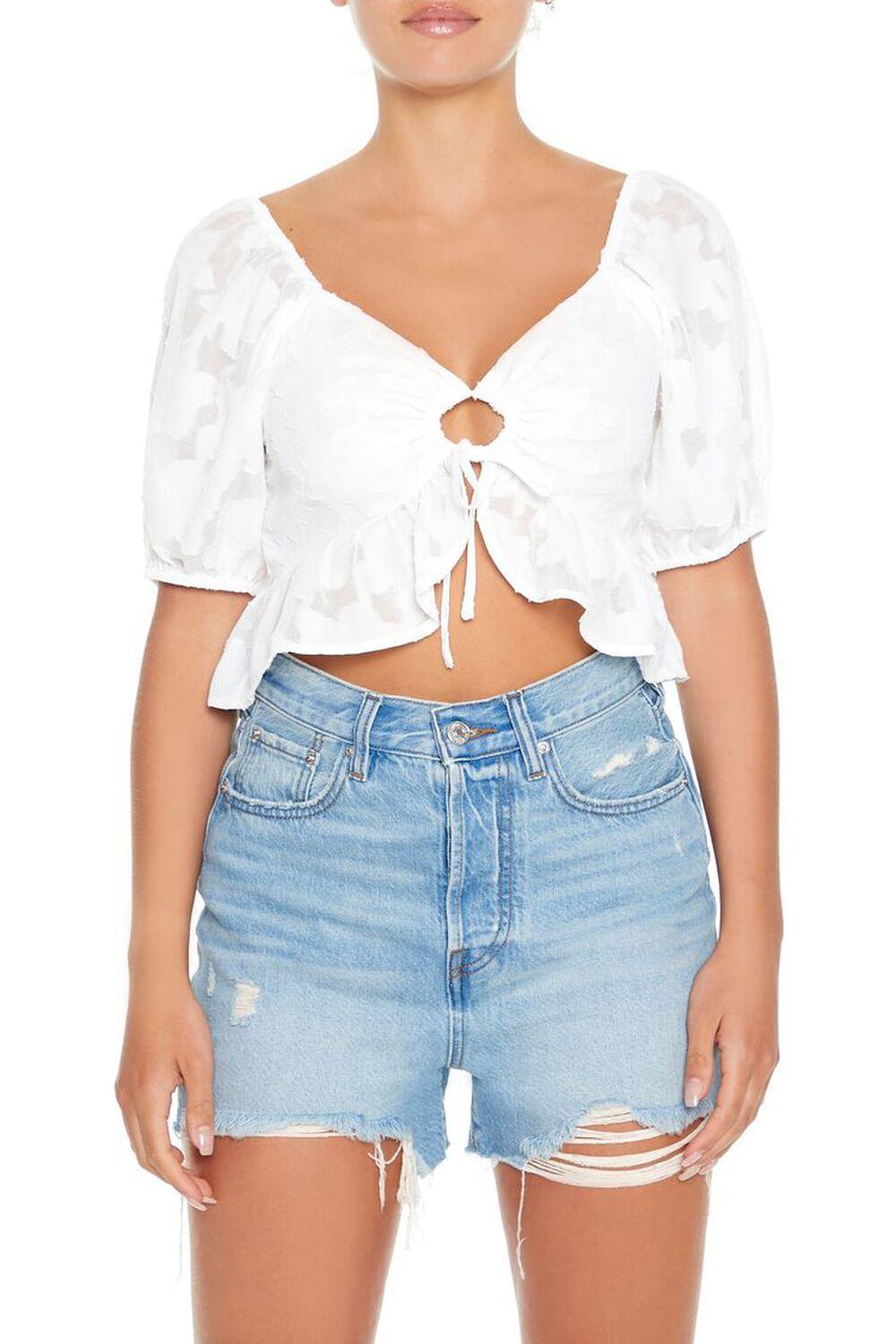 Burnout Flounce Crop Top | Forever 21 product image