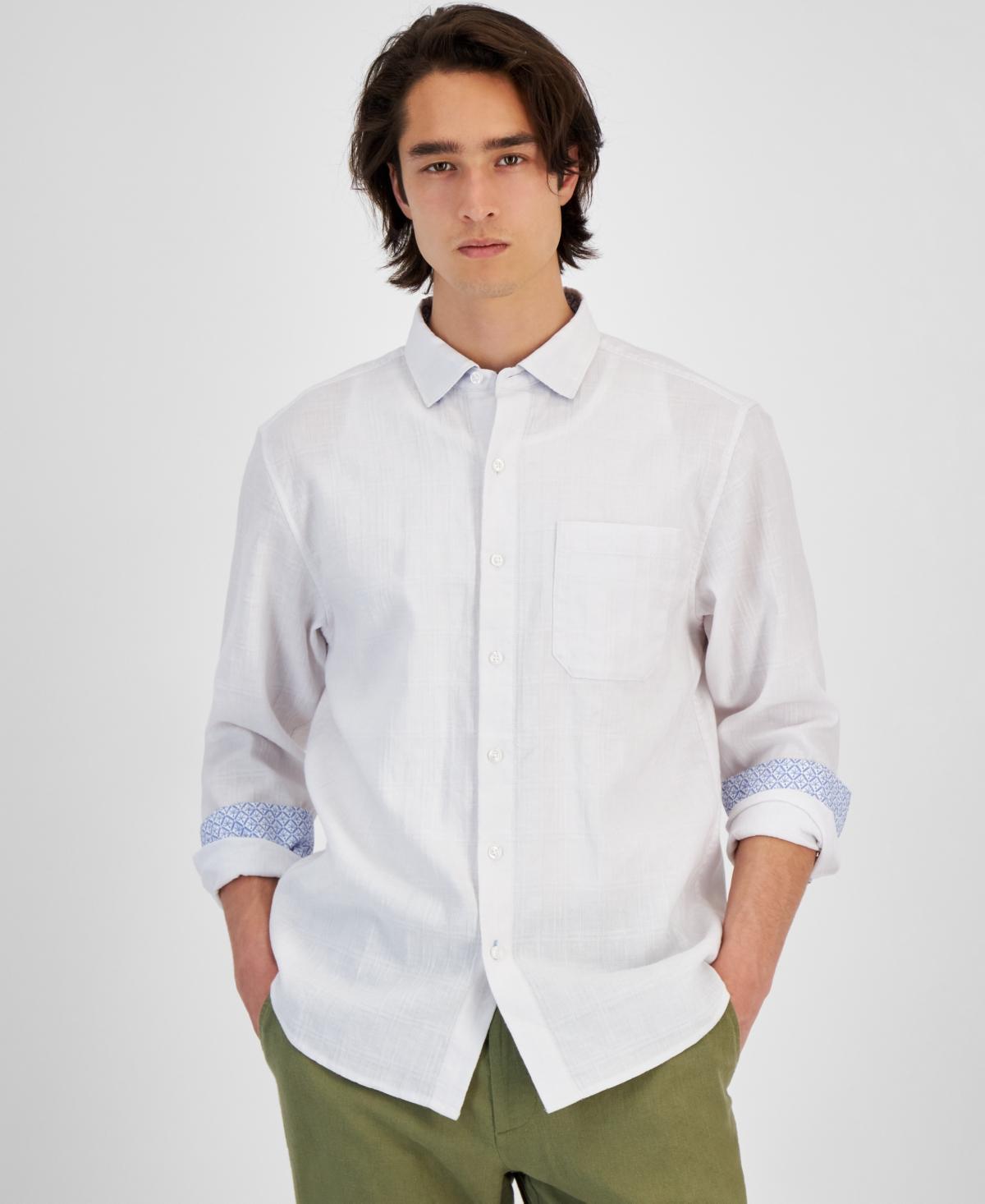 Mens Barbados Breeze Plaid Linen-Blend Shirt Product Image