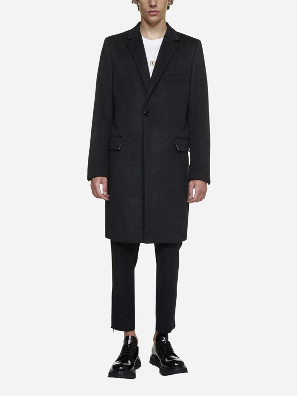 Wool And Cashmere Single-breasted Coat In Black Product Image