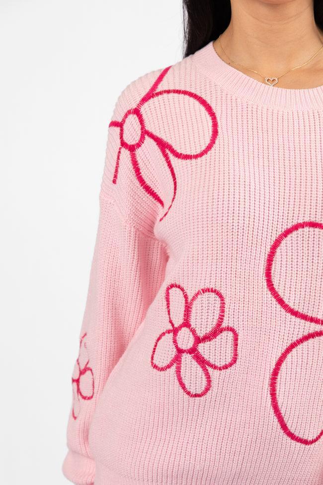 Hold My Hand Pink Floral Sweater Product Image