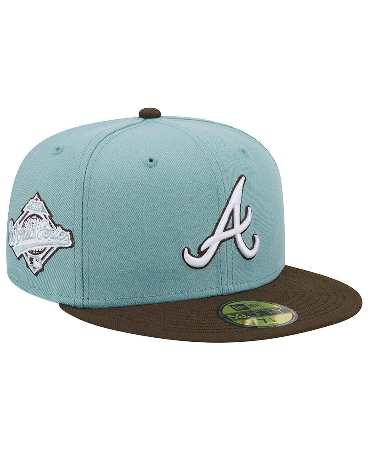 Mens New Era Blue/Brown Atlanta Braves Beach Kiss 59FIFTY Fitted Hat Product Image