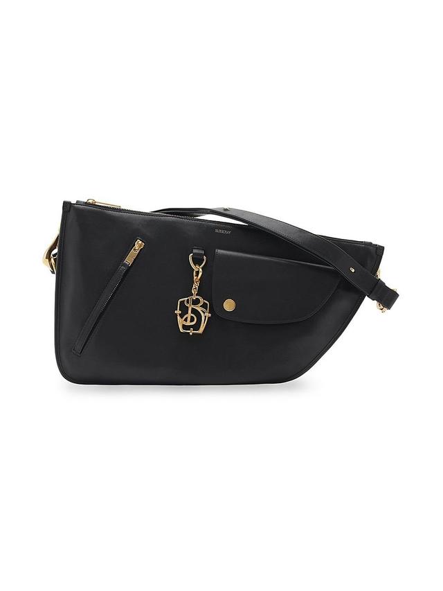 Womens Shield Twin-Slot Leather Bag Product Image