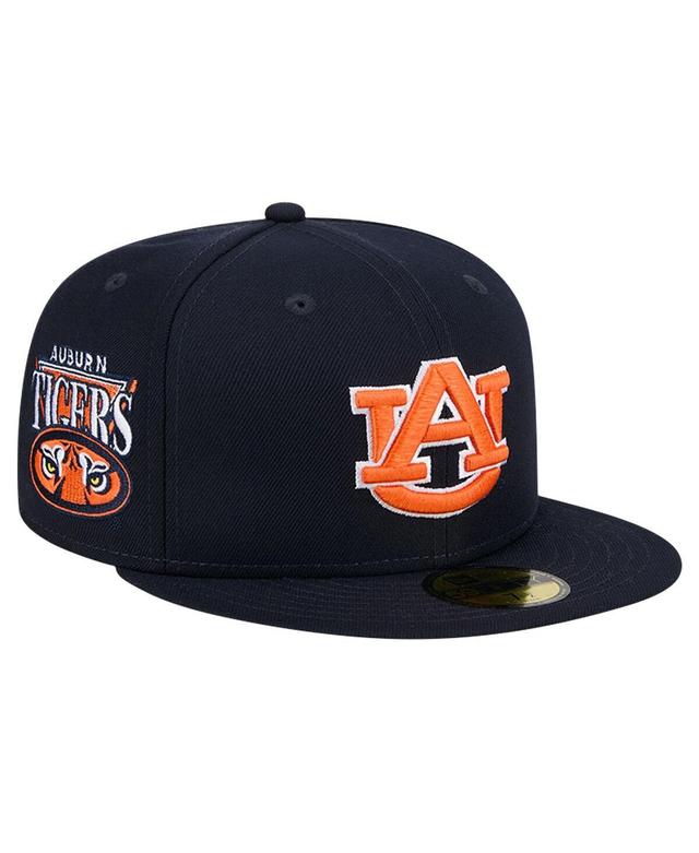 New Era Mens Navy Auburn Tigers Throwback 59Fifty Fitted Hat Product Image