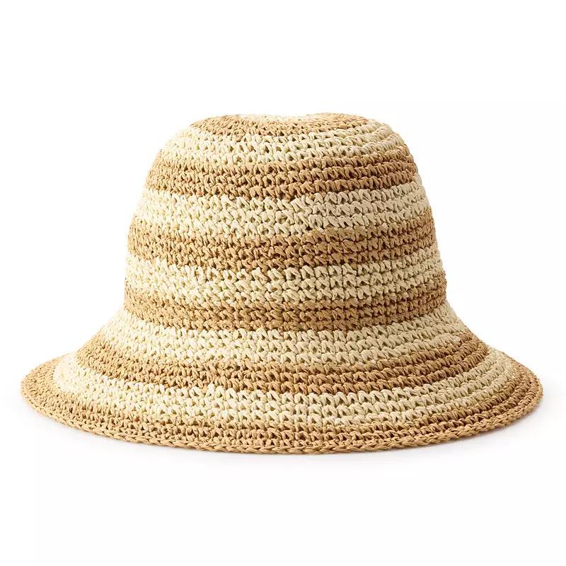 Womens Sonoma Goods For Life Pattern Straw Cloche Hat Product Image