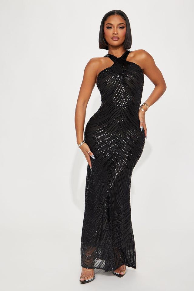 Katherine Sequin Gown - Black Product Image