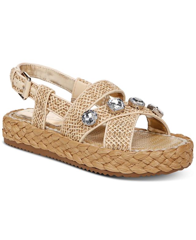 Circus Ny by Sam Edelman Womens Wrigley Embellished Woven Raffia Platform Sandals Product Image