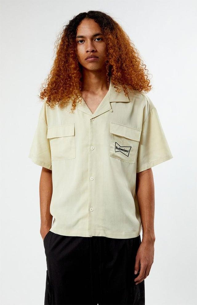 Budweiser Men's By PacSun Banner Cropped Camp Shirt Product Image