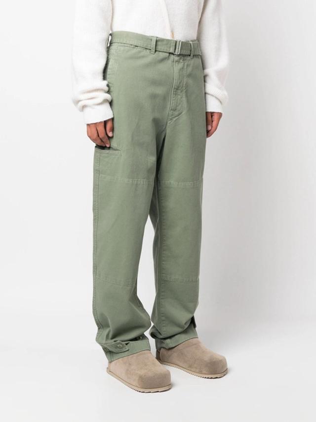 Belted-waist Straight-leg Trousers In Gr638 Hedge Green Product Image