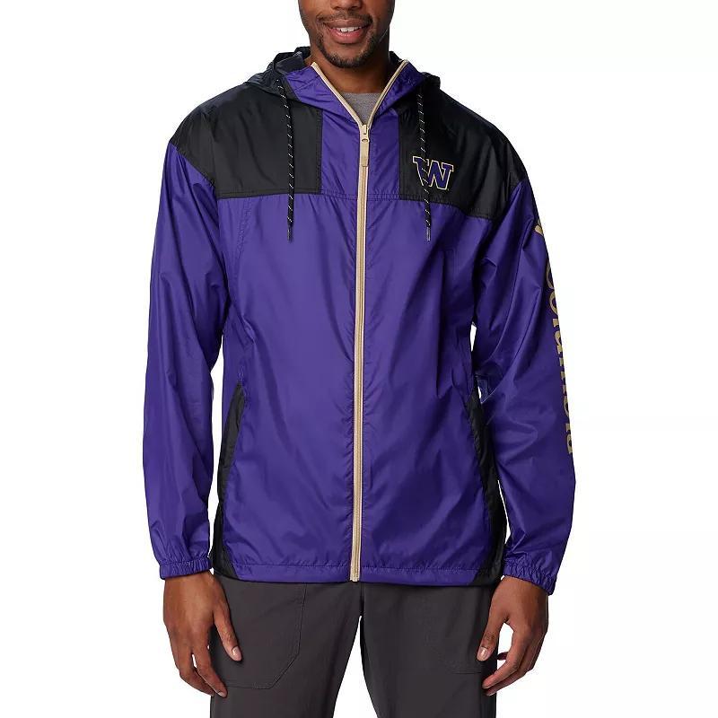 Mens Columbia Washington Huskies Flash Challenger Omni-Shade Full-Zip Windbreaker Hoodie Jacket Product Image