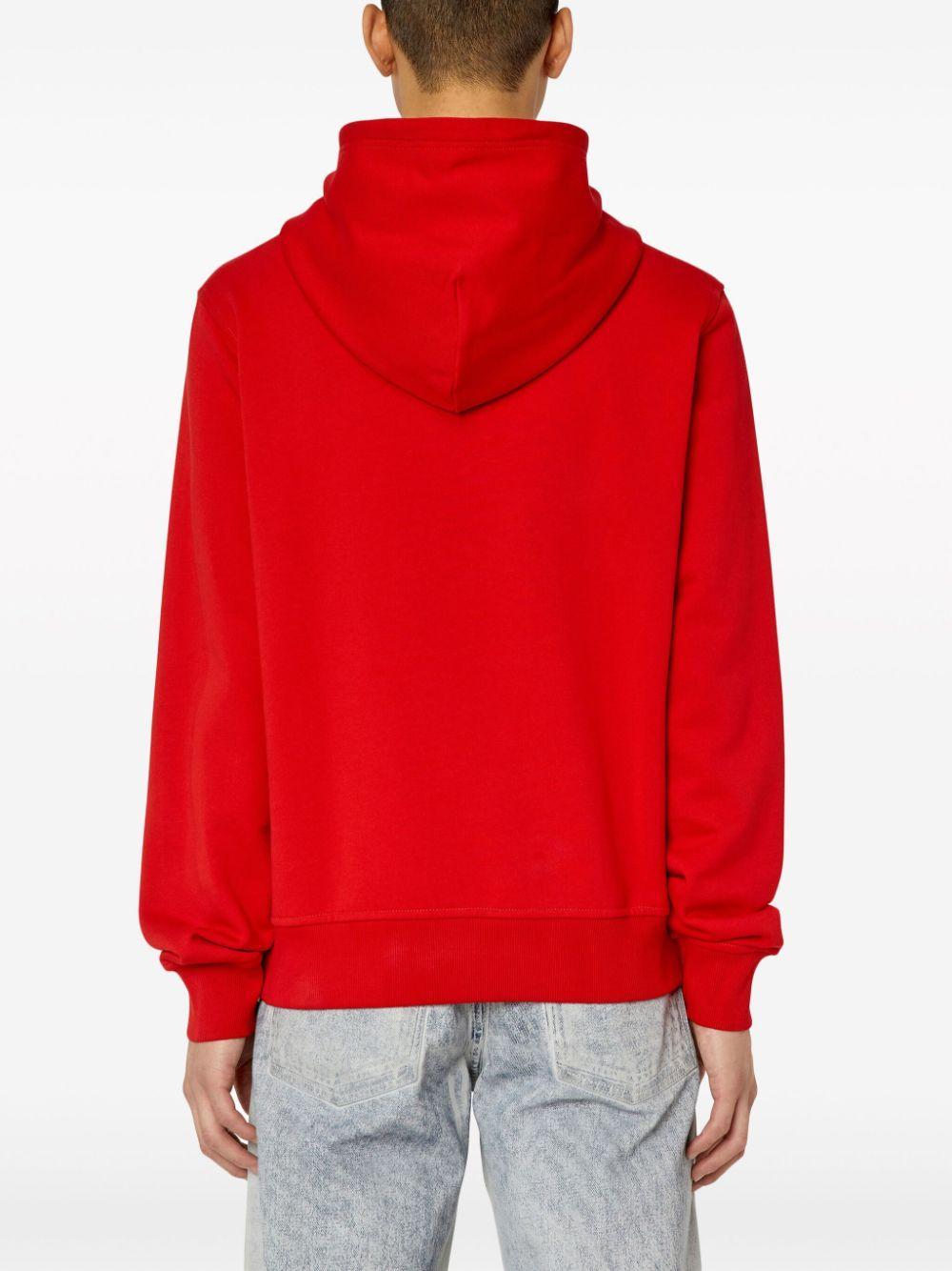 Logo-patch Detail Hoodie In Red Product Image