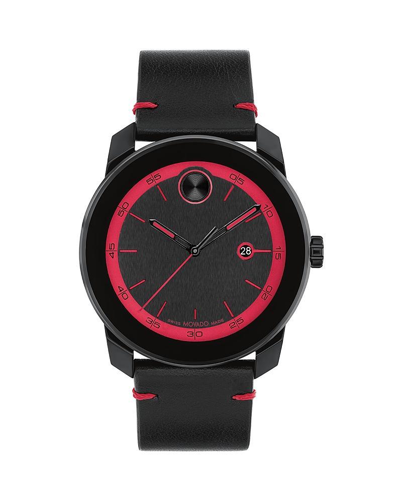 Men's Movado BoldÂ® Tr90 Black Strap Watch with Red Dial and Date Window (Model: 3601110) Product Image