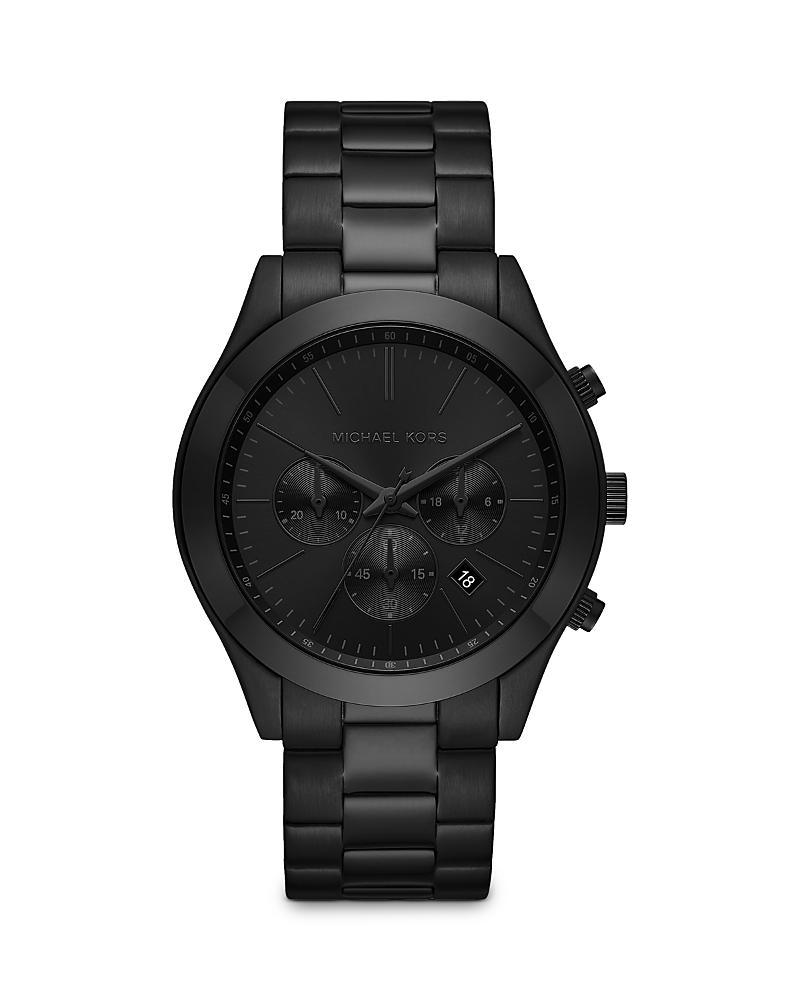 Michael Kors Mens Slim Runway Black Stainless Steel Bracelet Watch, 44mm Product Image