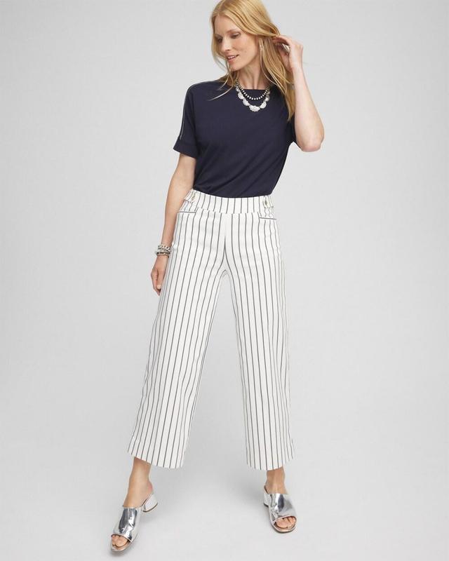 Petite Brigitte Double Stripe Wide Leg Crops Product Image