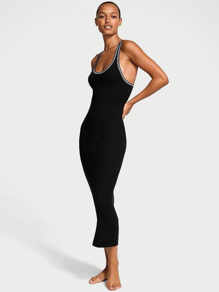 Luxe Cable-Knit Long Slip Dress Product Image